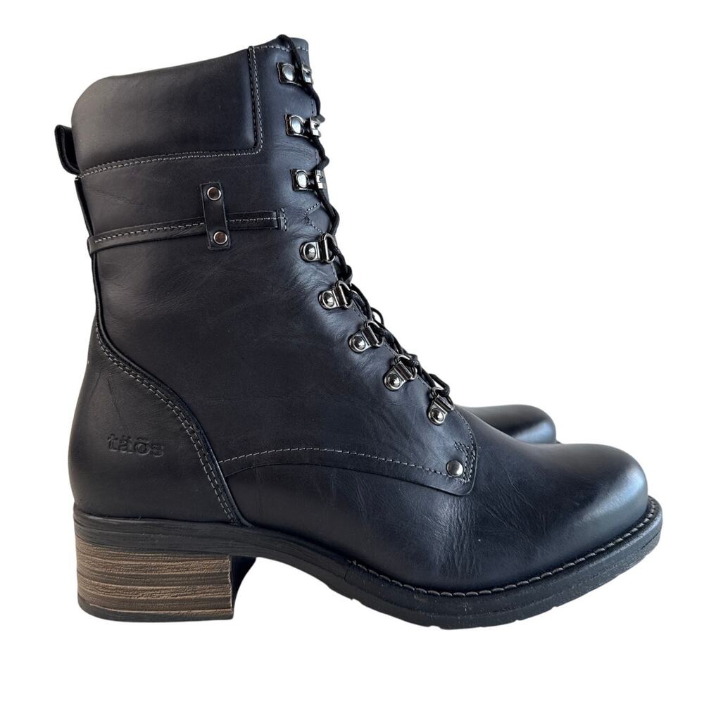 Taos Boots Dreamer High Ankle Shaft Womens 11 EU42 Black Leather Side Zip